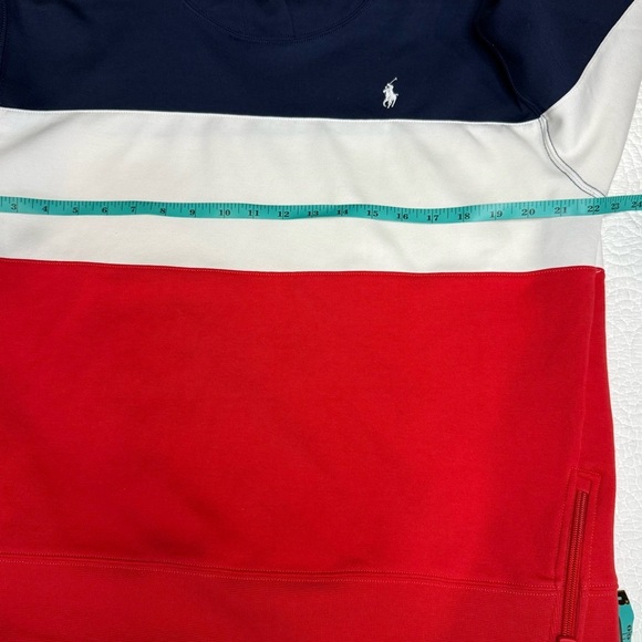 POLO RALPH LAUREN Multicolor Colorblock Spellout Pullover Hoodie Women's M - Picture 8 of 11
